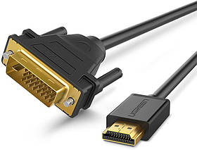 UGREEN Кабель HDMI-DVI 1.5м Двонаправлений DVI-D 24 + 1 штекер-HDMI штекер Високошвидкісний кабель адаптер