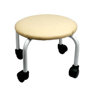 Стільчик для майстра педикюру на колесах низький 25 см.