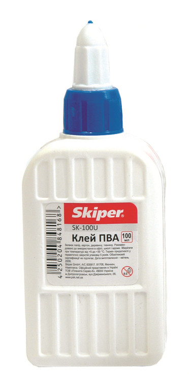 Клей ПВА, 100 мл, суперковпачок, Skiper, SK-100U, фото 1