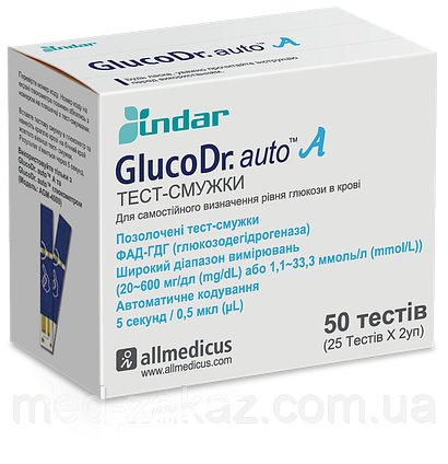 Тест смужки GlucoDr auto (Глюко Др.) №50
