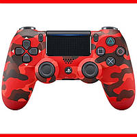 Беспроводной джойстик для PS4 DualShock 4 красный камуфляж