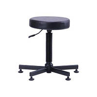 Табурет для майстра Грас на стопках шкірозамінник Чорний (AMF-ТМ)