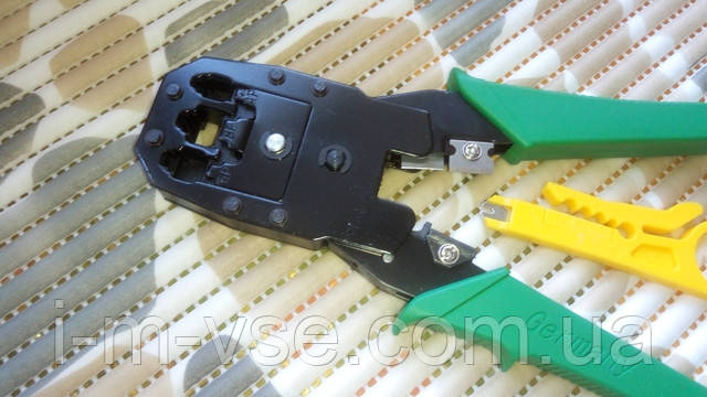 Кримпер-Кліщі для Обтиску Витої Пари для Конекторів RJ45 RJ-12 4P4C + зачистка кабелю