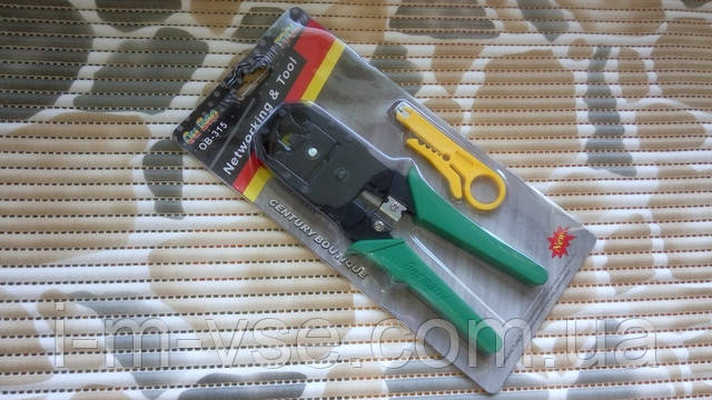 Кримпер-Кліщі для Обтиску Витої Пари для Конекторів RJ45 RJ-12 4P4C + зачистка кабелю