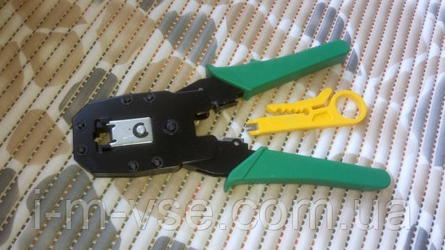 Кримпер-Кліщі для Обтиску Витої Пари для Конекторів RJ45 RJ-12 4P4C + зачистка кабелю