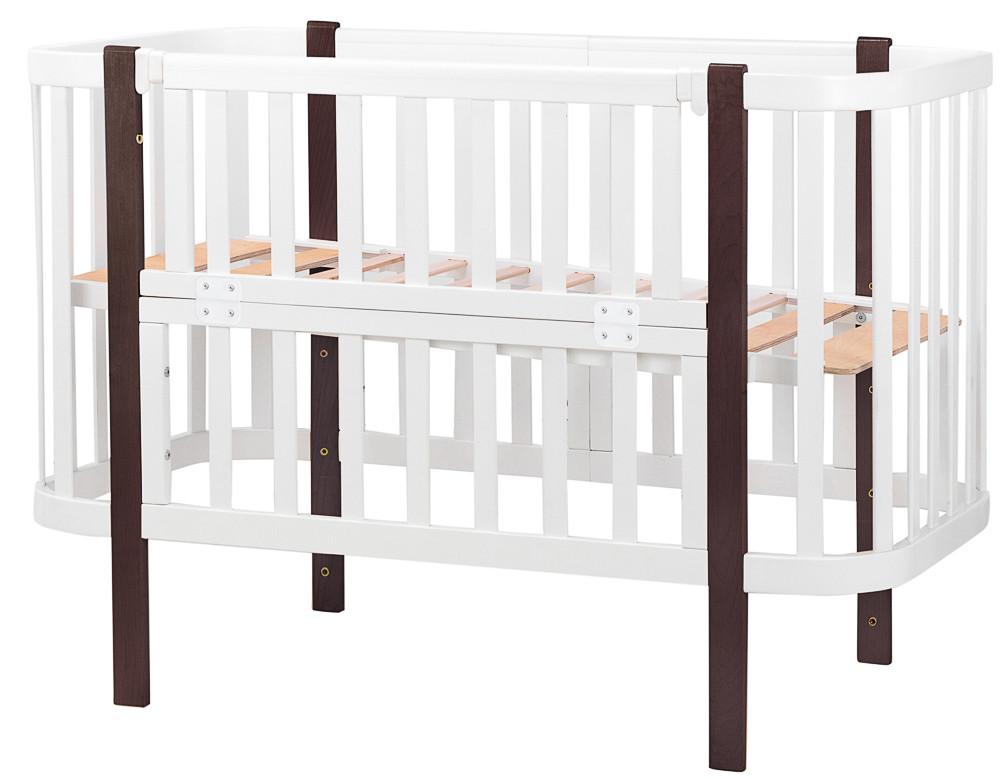 Ліжко Babyroom Місяць 120x60 білий / венге