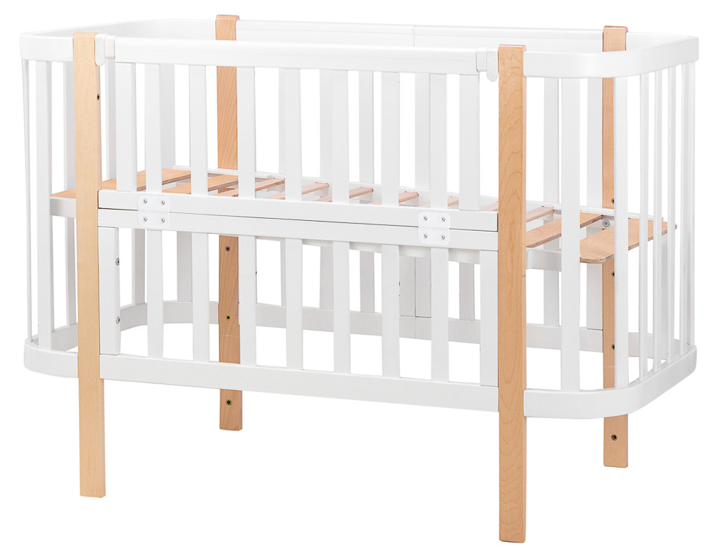 Ліжко Babyroom Місяць 120x60 білий / натуральний