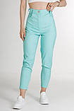 Укорочені жіночі штани Бірюзоі жіночі штани з високою талією Спортивні штани жіночі джогери VS 1186, фото 2