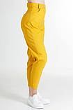 Молодіжні жіночі укорочені штани з високою талією Штани жовті жіночі джогери VS 1186, фото 2