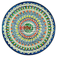 Ляган (узбекская тарелка) 42х5см для подачи плова керамический (ручная роспись) (вариант 2)