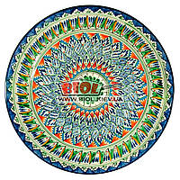Ляган (узбекская тарелка) 42х5см для подачи плова керамический (ручная роспись) (вариант 15)