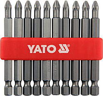 Набір біт хрестових PH2 1/4" 75 мм YATO 10 шт.