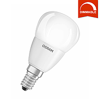 Светодиодная LED лампа OSRAM SUPERSTAR P40 6W 470lm E14 теплый белый, диммируемая, матовая