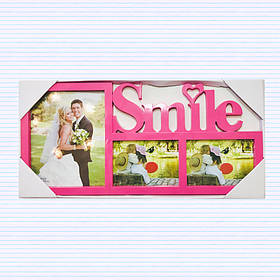 Фоторамка - колаж "Smile", рожева, Рамка для фотографий "Smile"