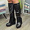 Чоботи жіночі шкіряні на стійкій платформі. Колір чорний. 37 розмір, фото 2
