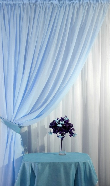 Шторний набір із шифону "Елізабет" — блакитний