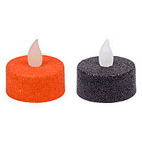 Набор свечей Yes! Fun Хэллоуин, 4*2 см, 2 шт, черн.+оранж, LED