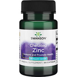 Zinc Chelated 30 мг Swanson 90 капсул