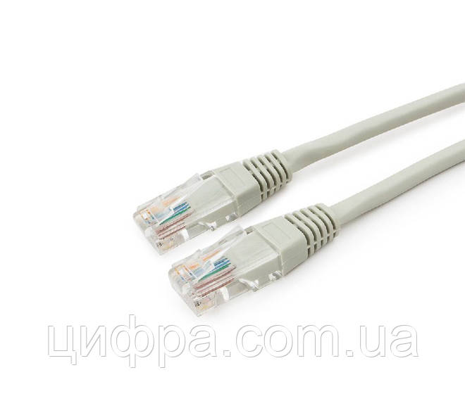 Патч-корд литий UTP Cu RJ45 0,33м сірий