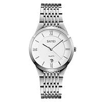 Skmei 9139 серебристые мужские часы - белые/серебристым
