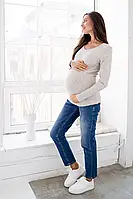 Джинсы с высокой спинкой для беременных синие