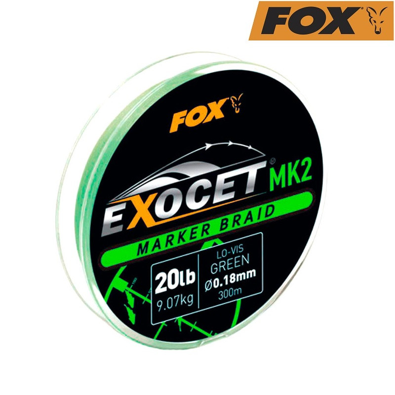 Маркерный шнур Fox Exocet MK2 Marker Braid 0,18 мм 300м зелений