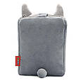 Дитяча сумка сіра через плече сумочка міні "Вовк" велюр крос боді для малюків унісекс для телефону, фото 3