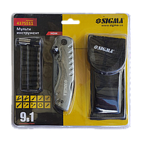 Мультиінструмент + біти, 112 мм, 9в1 (Sigma 4375511)