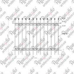 Кована огорожа, секція паркану. Готова Конструкція 1500х2000 БКО-02