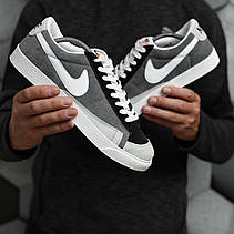 Чоловічі кросівки Найк Nike Blazer Low 77 Vintage Grey Black White, фото 5
