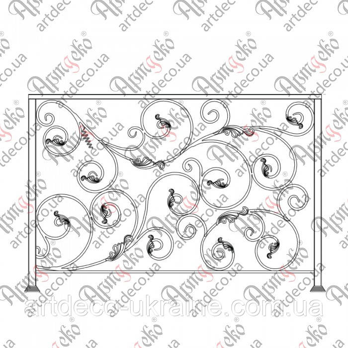 Балконна огорожа 1560х1000. КОМПЛЕКТ ЕЛЕМЕНТІВ, фото 1