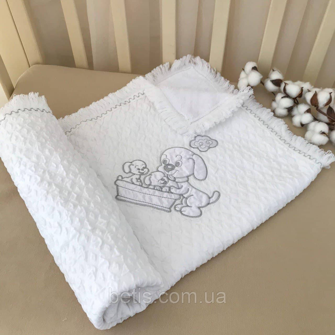 Ковдра "Песики 1" Песики Білий В'язка,кулір арт.5209 Beberru Туреччина  80*90 см.(р)