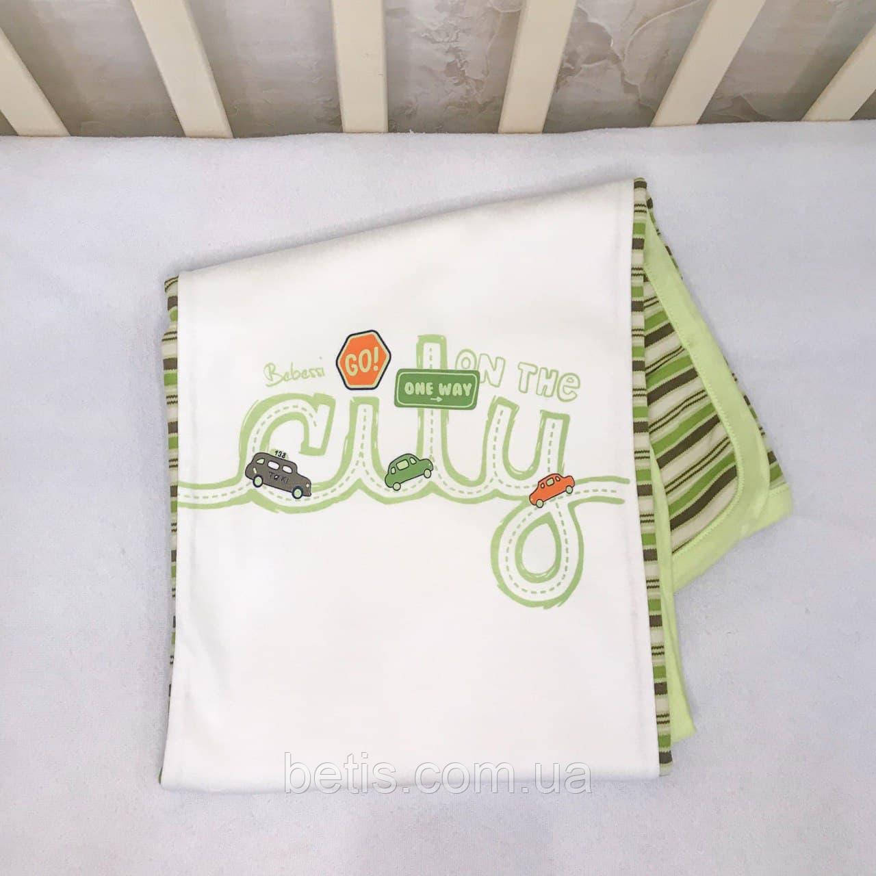 Ковдра "Смужка 1" Зелений Інтерлок арт.2226 Bebessi Туреччина  80*90 см(р)