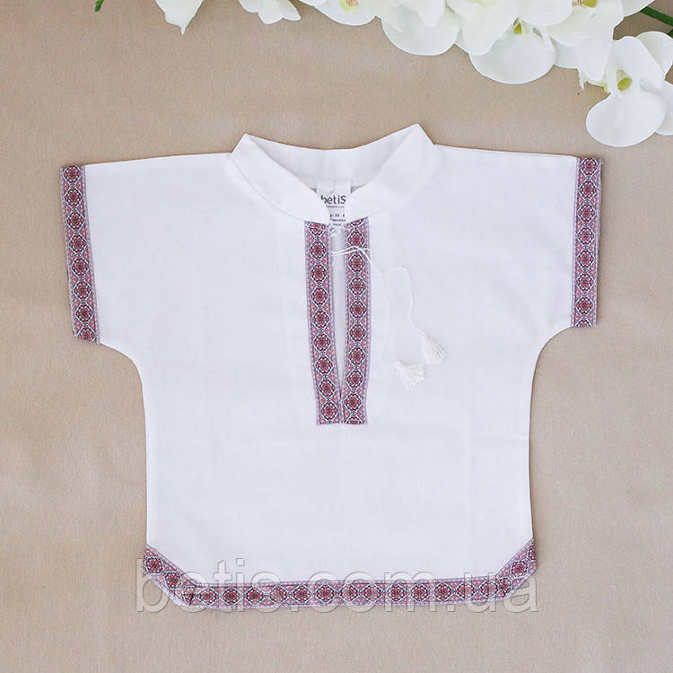 Сорочка "Українська-2" Білий/червоний Міткаль арт.27076215 Зріст 80-50(р)