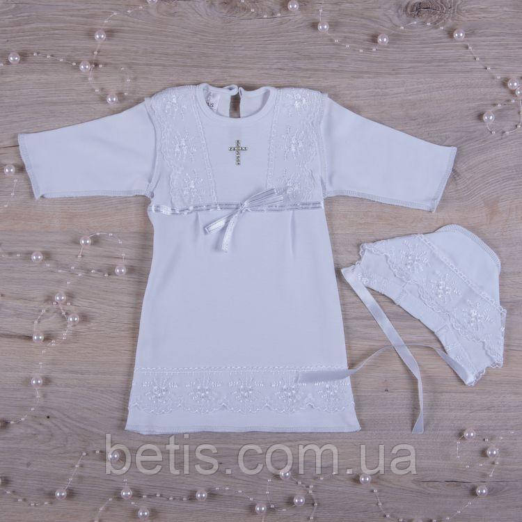 Сорочка "Христина-2" д.р. з шапочкою Білий Інтерлок арт.27069620  Зріст 80-50(р)