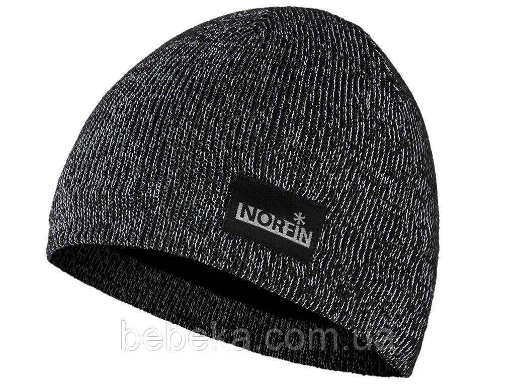 Шапка в'їхав пов'язана світловідбиваюча Norfin KOBOLD REFLECTIVE (100% акрил / підкл.фліс / чорна) р. L (302748-L), фото 1