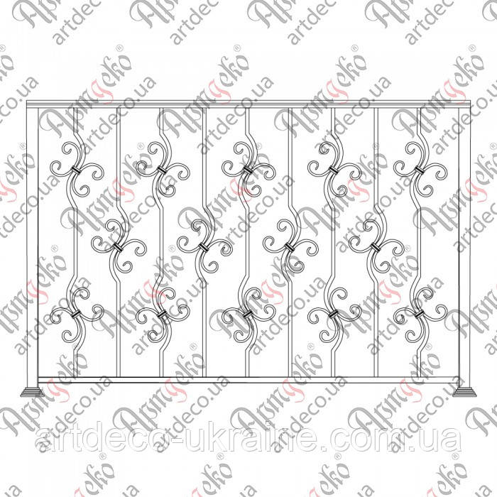 Балконна огорожа 1500х1000. КОМПЛЕКТ ЕЛЕМЕНТІВ, фото 1
