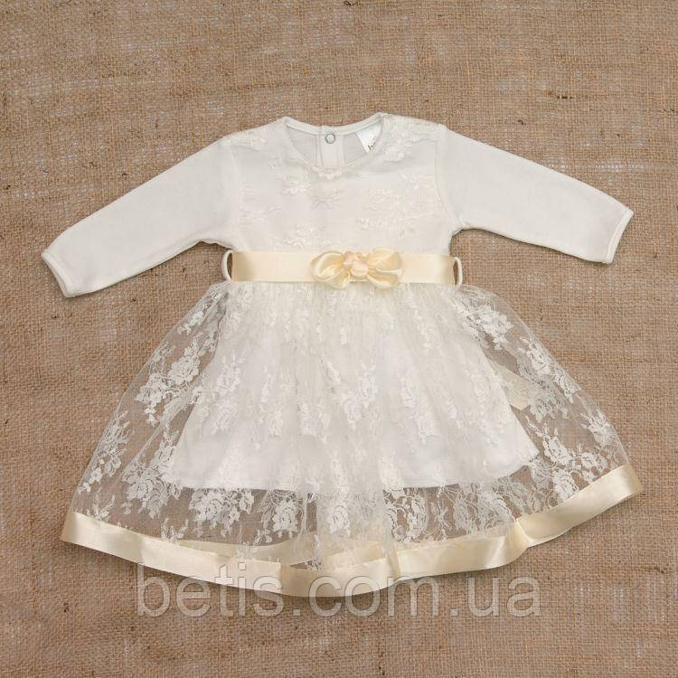 Плаття "Мрія" д.р. Молочний Інтерлок,гіпюр арт.27076515 Зріст 56-38(р), фото 1