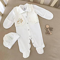 Чоловічок "Голд-2" з.р. Хлопчик з беретом Молочний Інтерлок арт.27070217  Зріст 56-38(р)