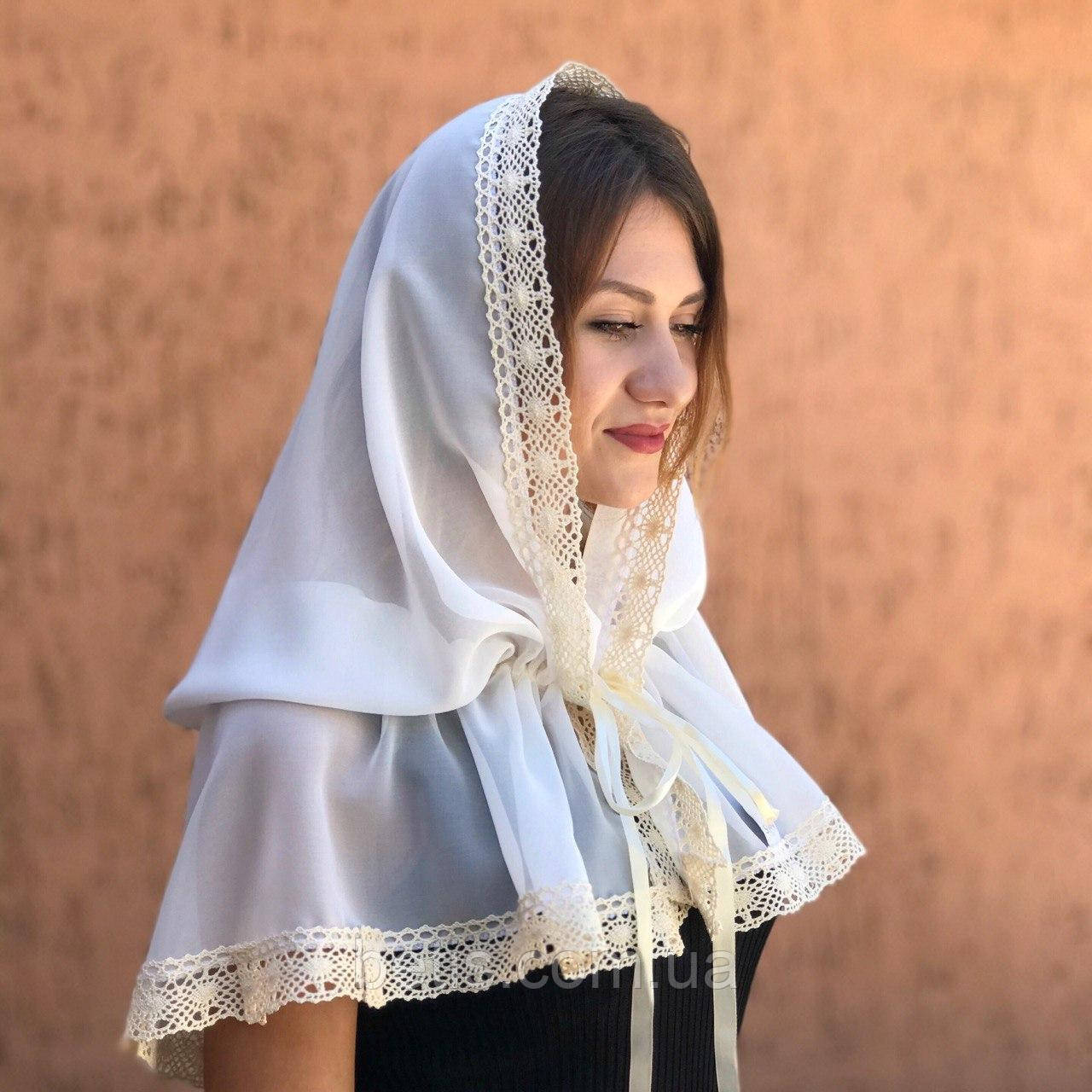 Палантин BetiS "Натхнення" для дорослих Молочний Шифон 27682557 80*120 см