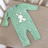 Чоловічок "Хвостик" з вишивкою Зелений В'язане полотно Меланж арт.27077959  Зріст 68-44(р)