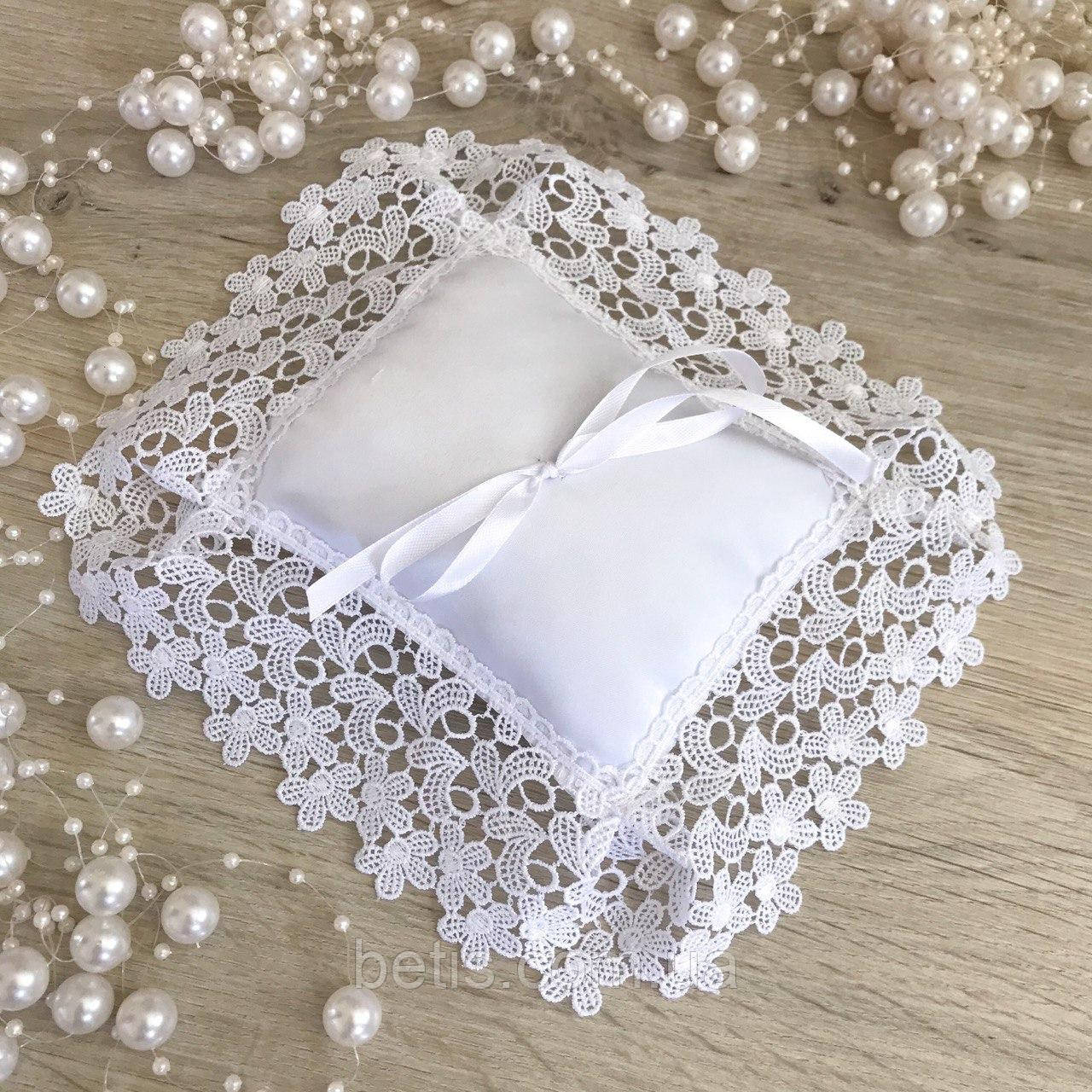 Подушечка "Ажурні квіти" для хрестика Бавовна-50%,ПЭ-50% Білий Атлас,кулір арт.27685559