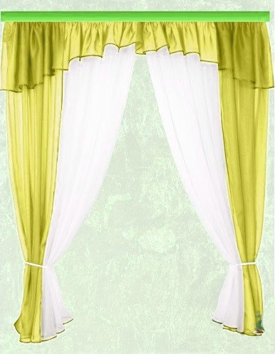 Комплект штор Тіна, оливка кухонна