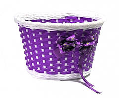 Кошик для дитячого велосипеда плетений, фіолетовий (35009​).