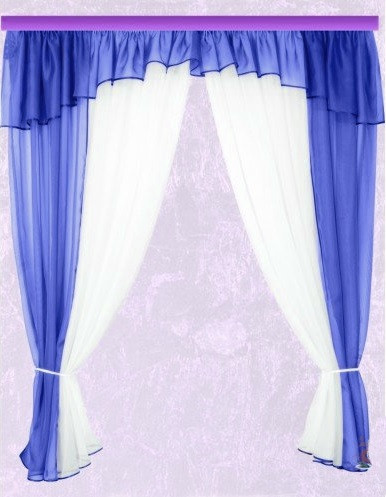 Комплект штор Тіна, Синя кухонні