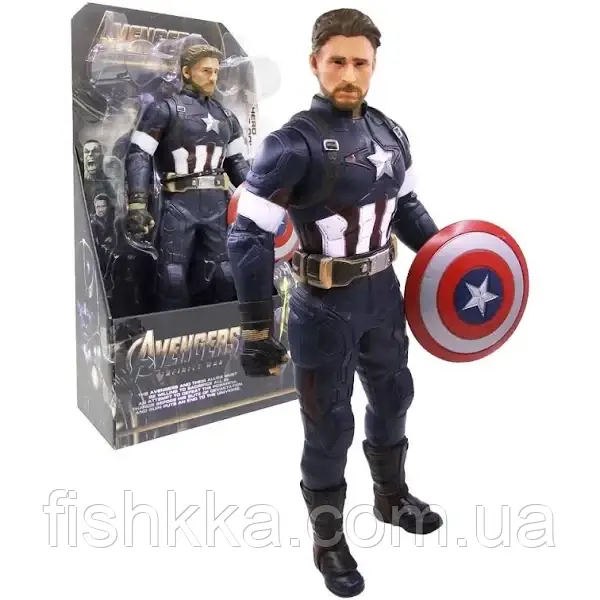 Фігурка Супер Героя Avengers Капітан Америка 32 см із рухомими кінцівками