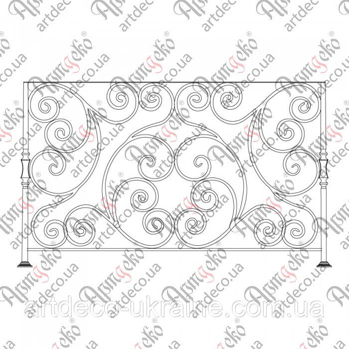 Балконна огорожа 1630х1000. КОМПЛЕКТ ЕЛЕМЕНТІВ, фото 1