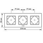 VIDEX BINERA Рамка сріблястий алюміній на 3 місця горизонтальна, фото 2