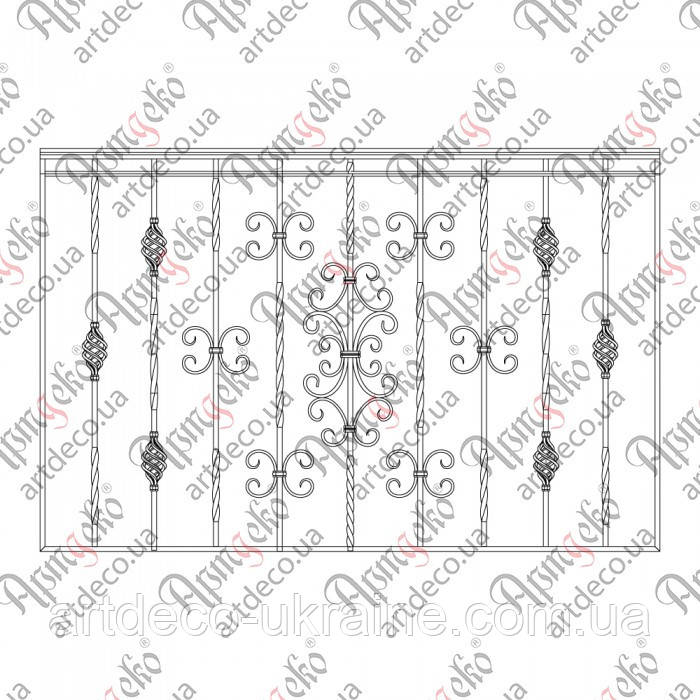 Балконна огорожа 1500х975. КОМПЛЕКТ ЕЛЕМЕНТІВ, фото 1