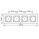 VIDEX BINERA Рамка мідний алюміній на 4 місця горизонтальна, фото 2